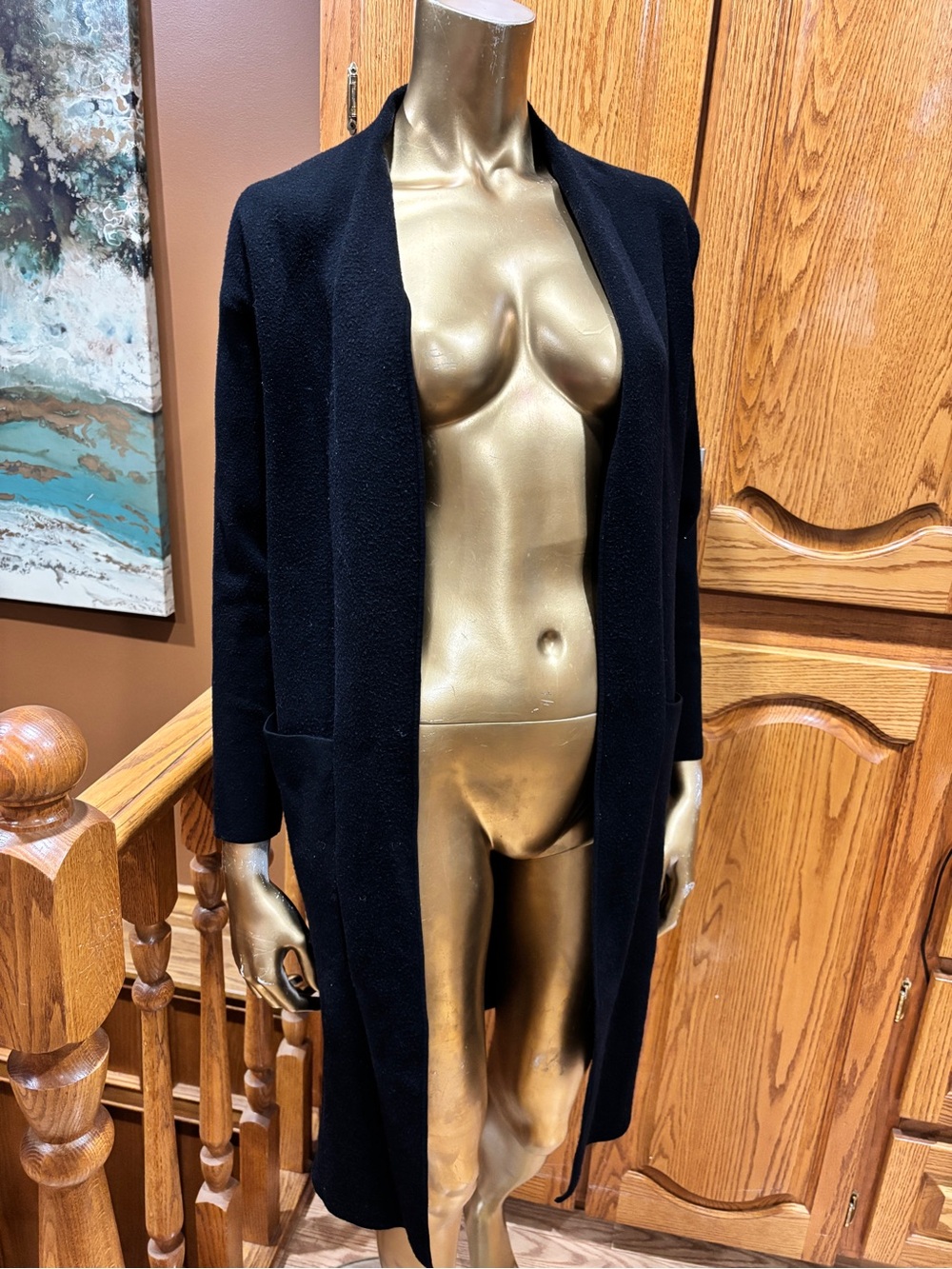 Babaton Black Long Open Cardigan